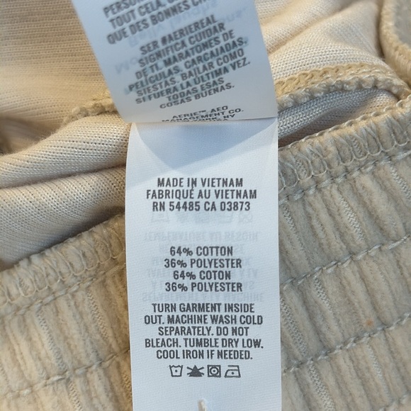 NWT Aerie Groove On Full Zip Soft Velour Cropped Beige Ribbed Jacket Size L - Picture 14 of 14